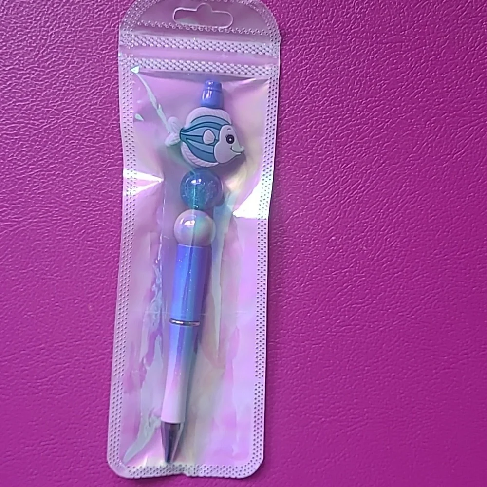 New ! Silicone Fish& beaded pen.